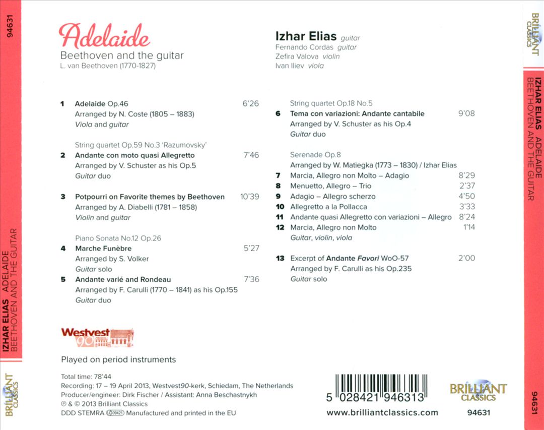 Adelaide: Beethoven and the Guitar cover art
