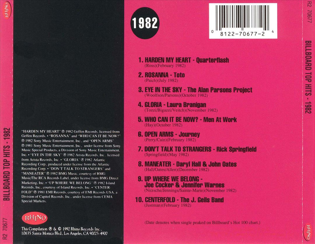 Billboard Top Hits: 1982 cover art