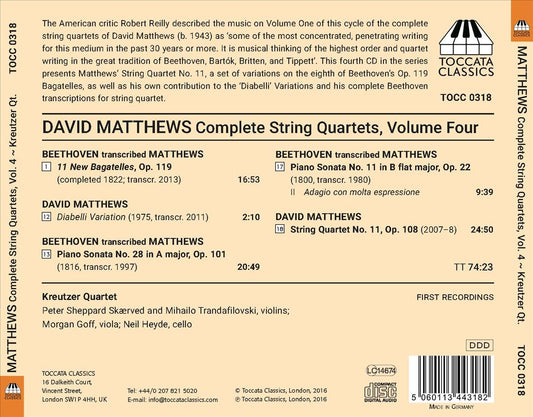 David Matthew: Complete String Quartets, Vol. 4 cover art