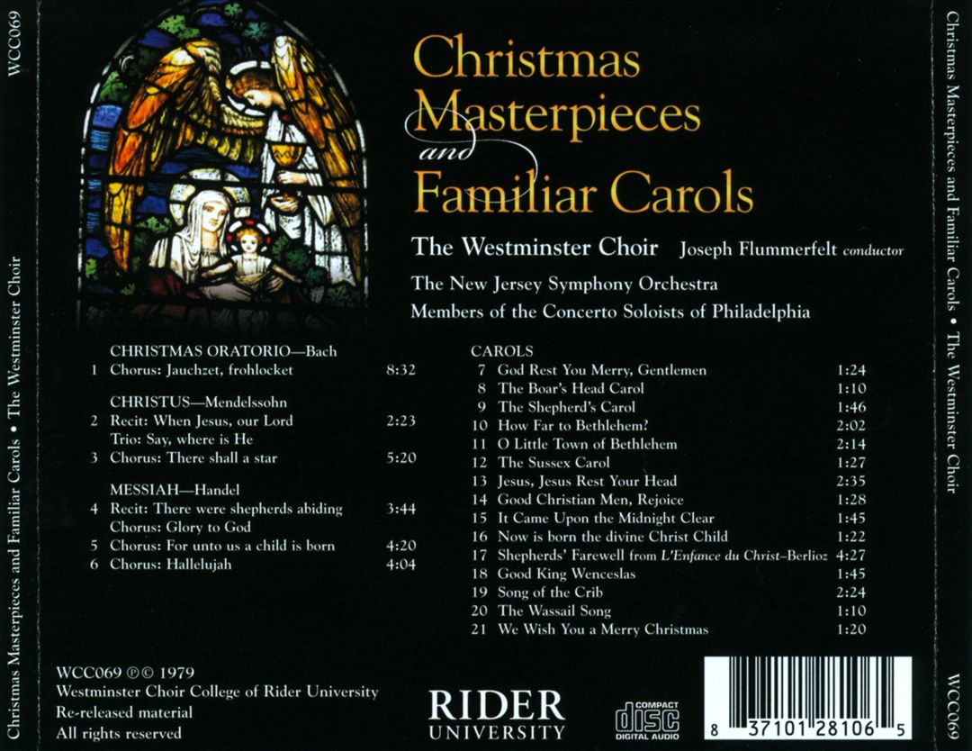 Christmas Masterpieces and Familiar Carols cover art