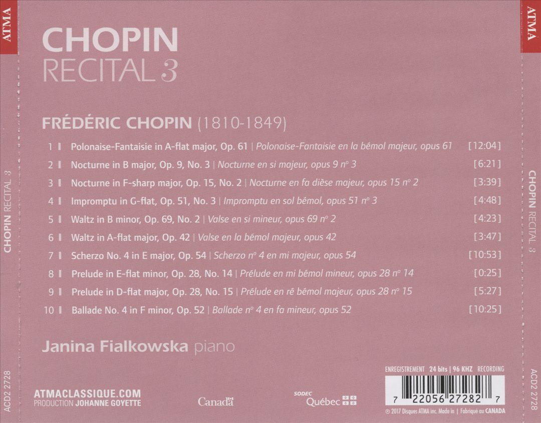 Chopin Recital 3 cover art