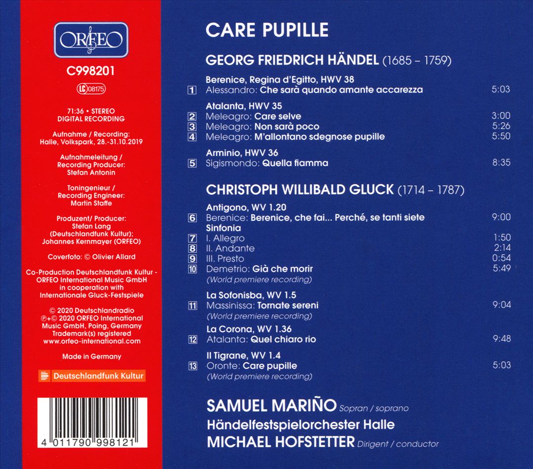Care Pupille: Handel, Gluck cover art