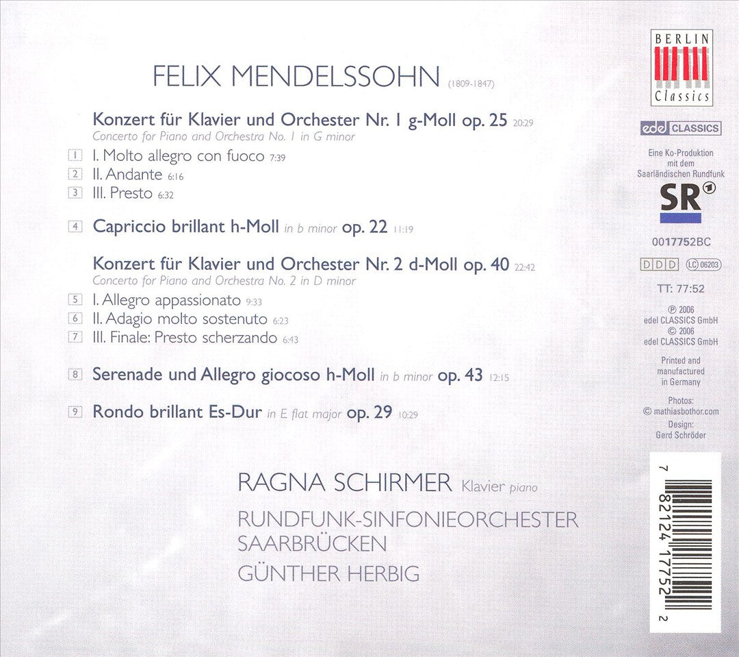 Felix Mendelssohn: Piano Concertos cover art