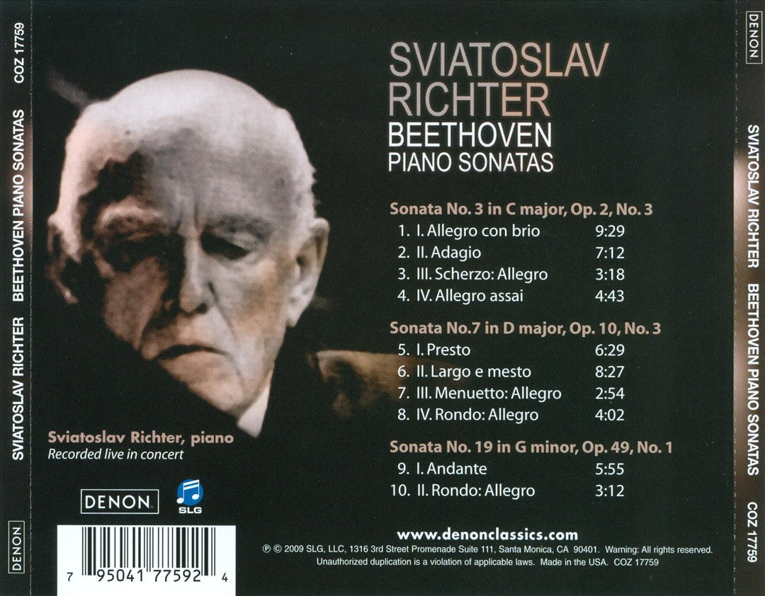 Beethoven: Piano Sonatas Op. 2 No. 3, Op. 10 No. 3, Op. 49 No. 1 cover art