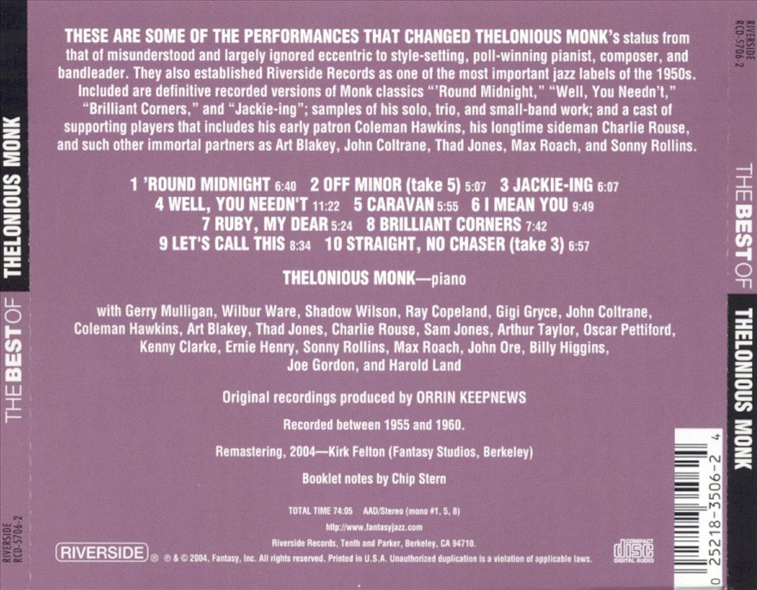 Best of Thelonious Monk cover art