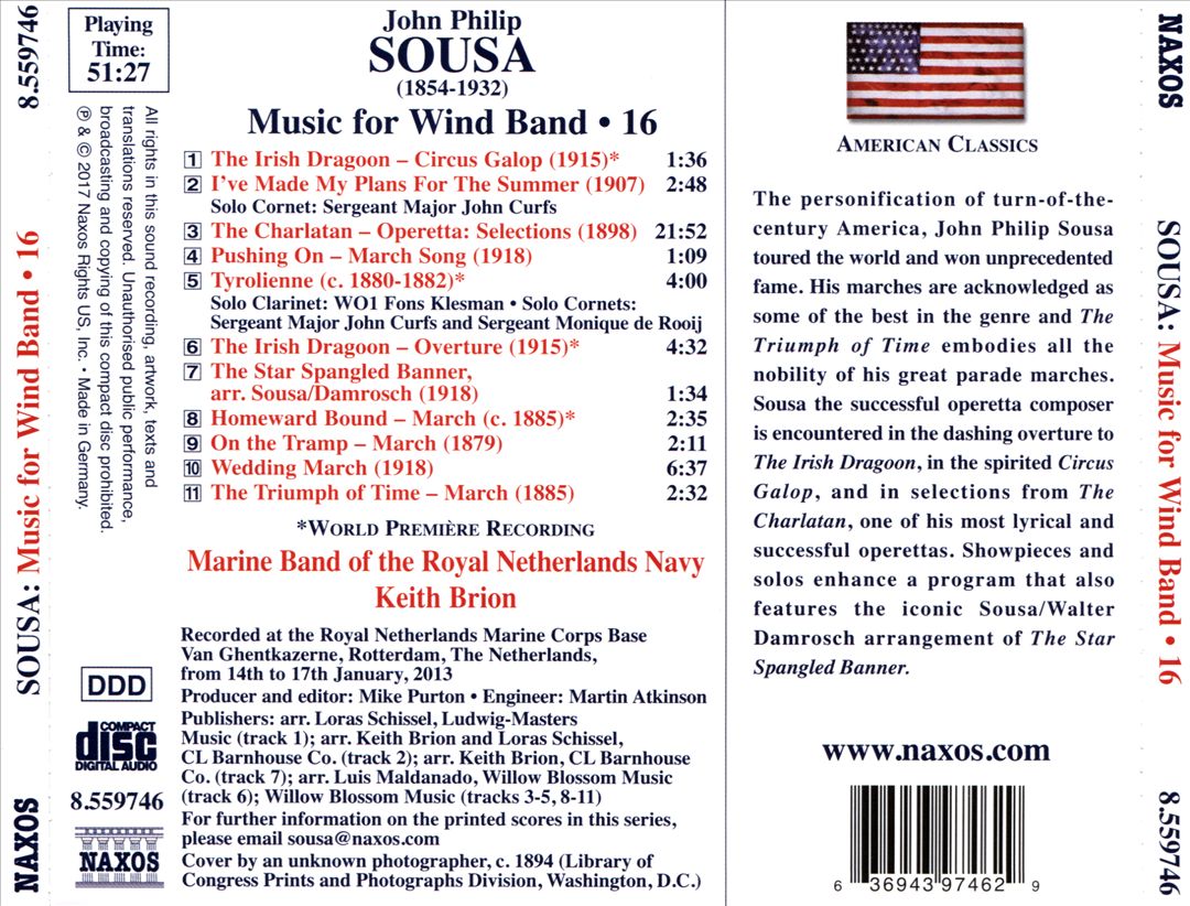 John Philip Sousa: Music for Wind Band, Vol. 16 cover art