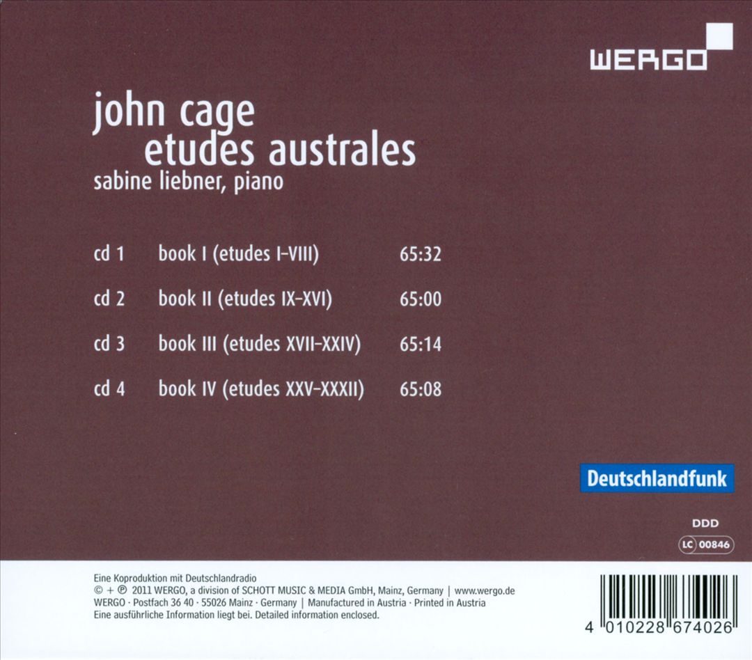 John Cage: Etudes australes cover art