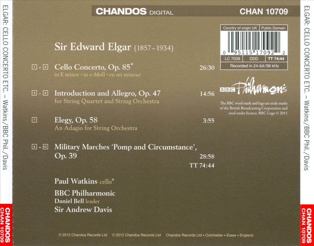 Elgar: Cello Concerto cover art