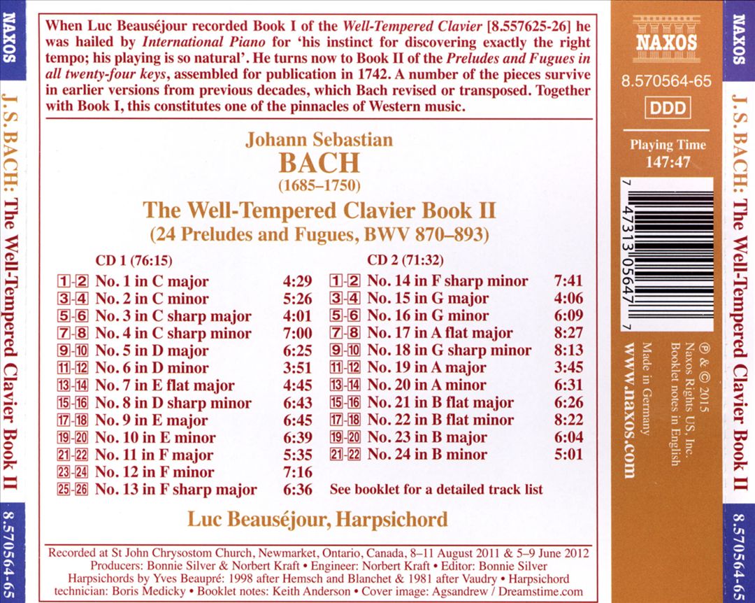 Bach: The Well-Tempered Clavier Book 2 cover art