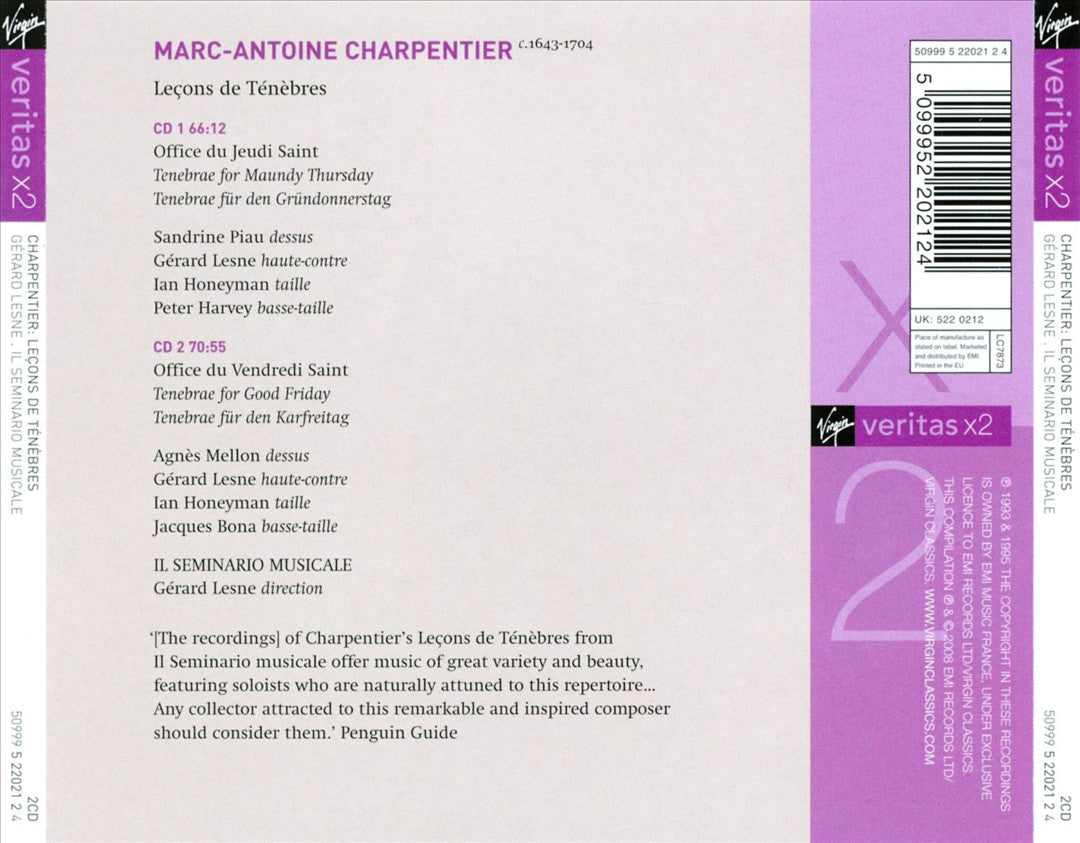 Charpentier: Leçons de Ténèbres, Offices du Jeudi Saint & Vendredi Saint cover art