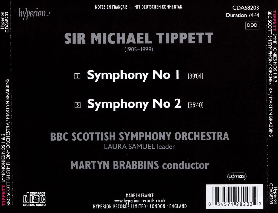 Tippett: Symphonies 1 & 2 cover art