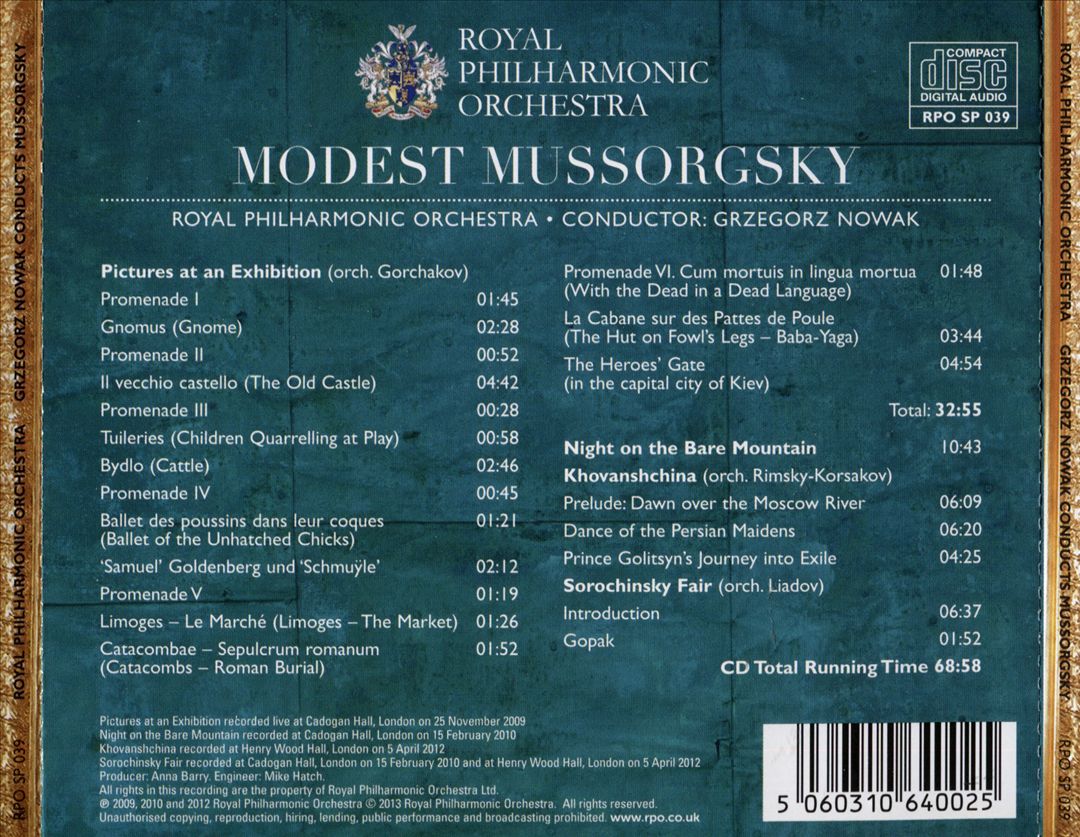 Grzegorz Nowak Conducts Mussorgsky cover art