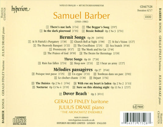 Songs by Samuel Barber cover art