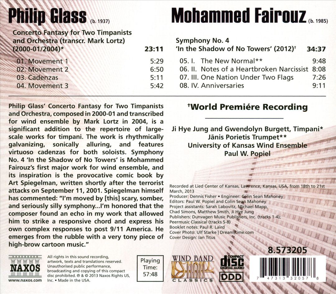 Mohammed Fairouz: In the Shadow of No Towers; Philip Glass: Concerto Fantasy cover art