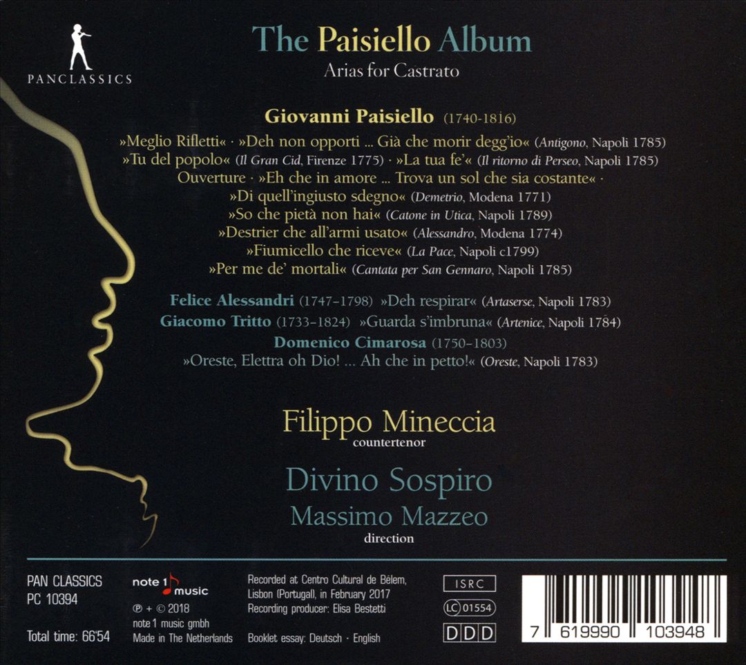 Paisiello Album: Arias for Castrato cover art