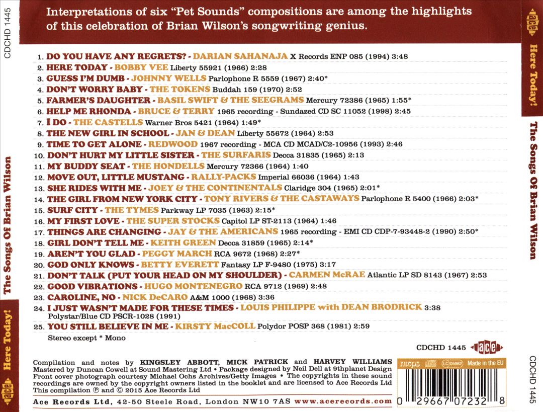 Here Today!: The Songs of Brian Wilson cover art
