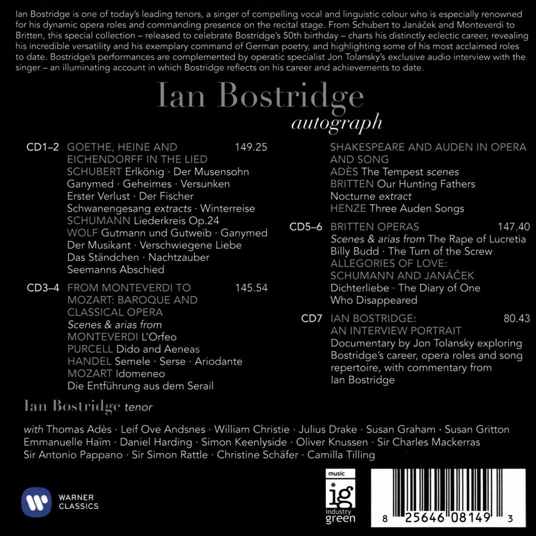 Ian Bostridge: Autograph cover art