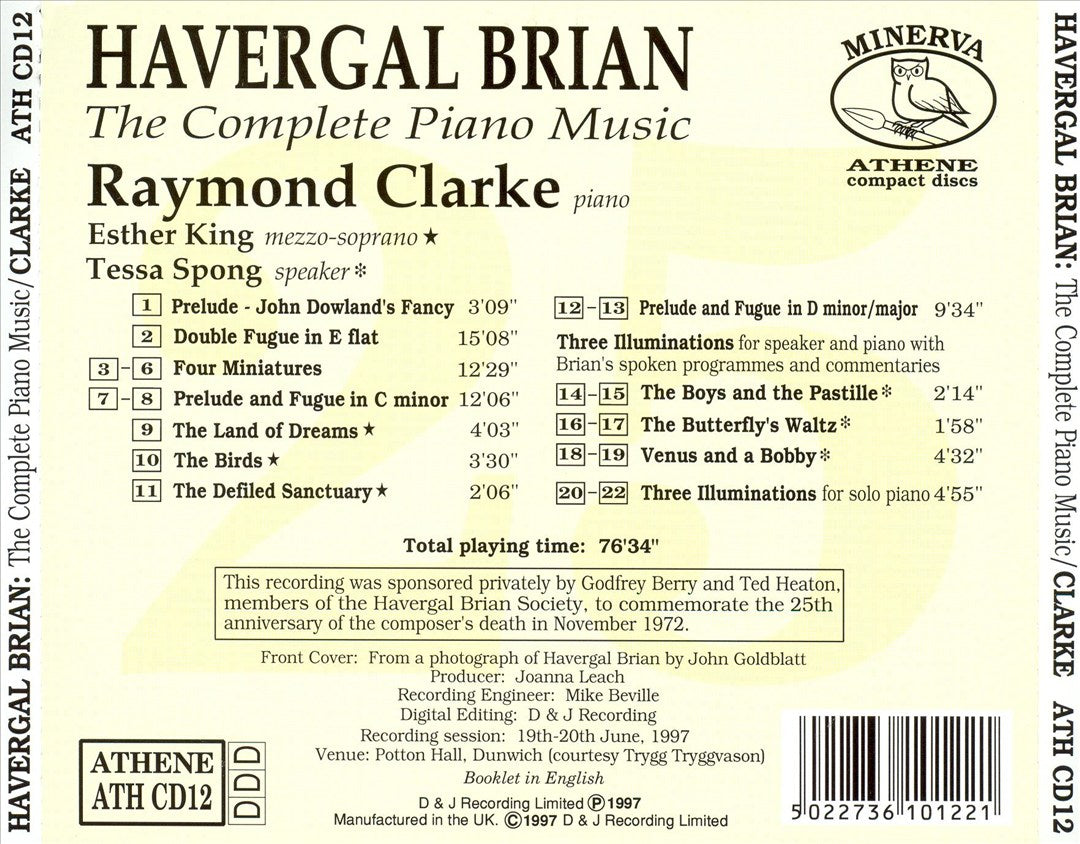 Havergal Brian: The Complete Piano Music cover art