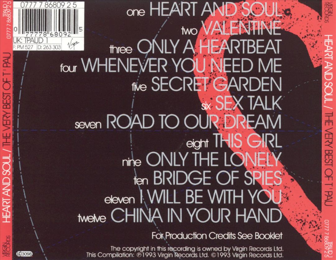 Heart and Soul: The Very Best of T'Pau [EMI] cover art