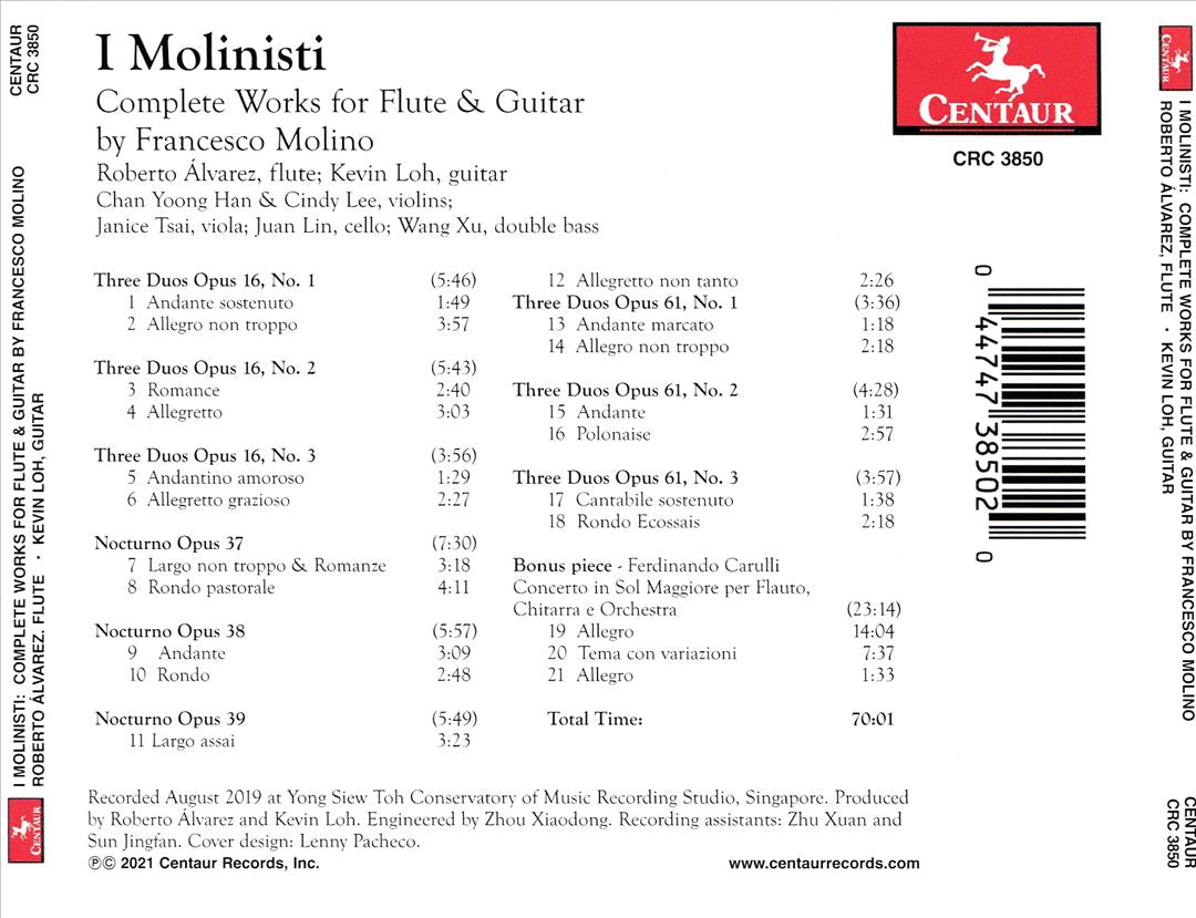 I Molinisti: Complete Works for Flute & Guitar by Francesco Molino cover art