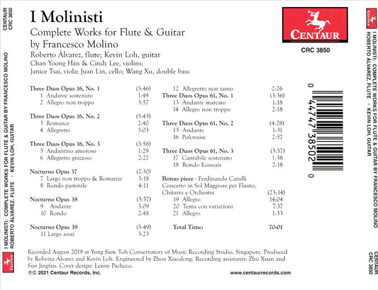 I Molinisti: Complete Works for Flute & Guitar by Francesco Molino cover art