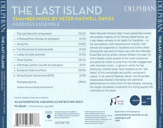 Last Island: Chamber Music by Peter Maxwell Davies cover art