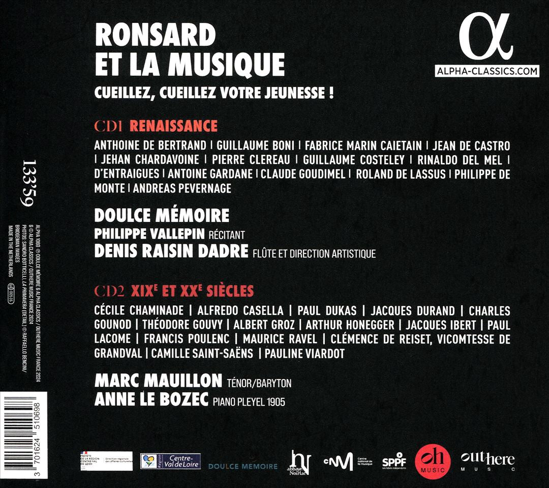 Ronsard et la musique: Cueillez, cueillez votyre jeunesse! cover art