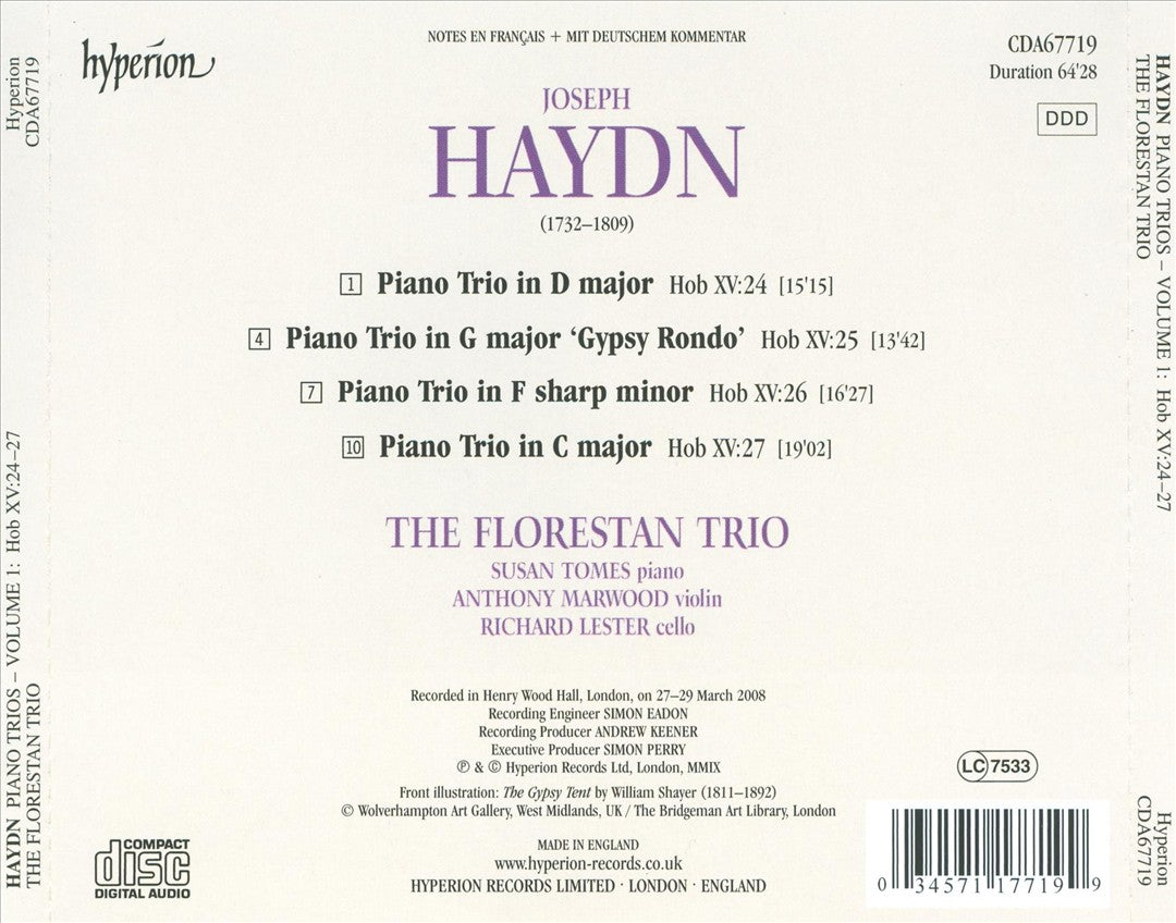 Haydn: Piano Trios, Vol. 1 cover art