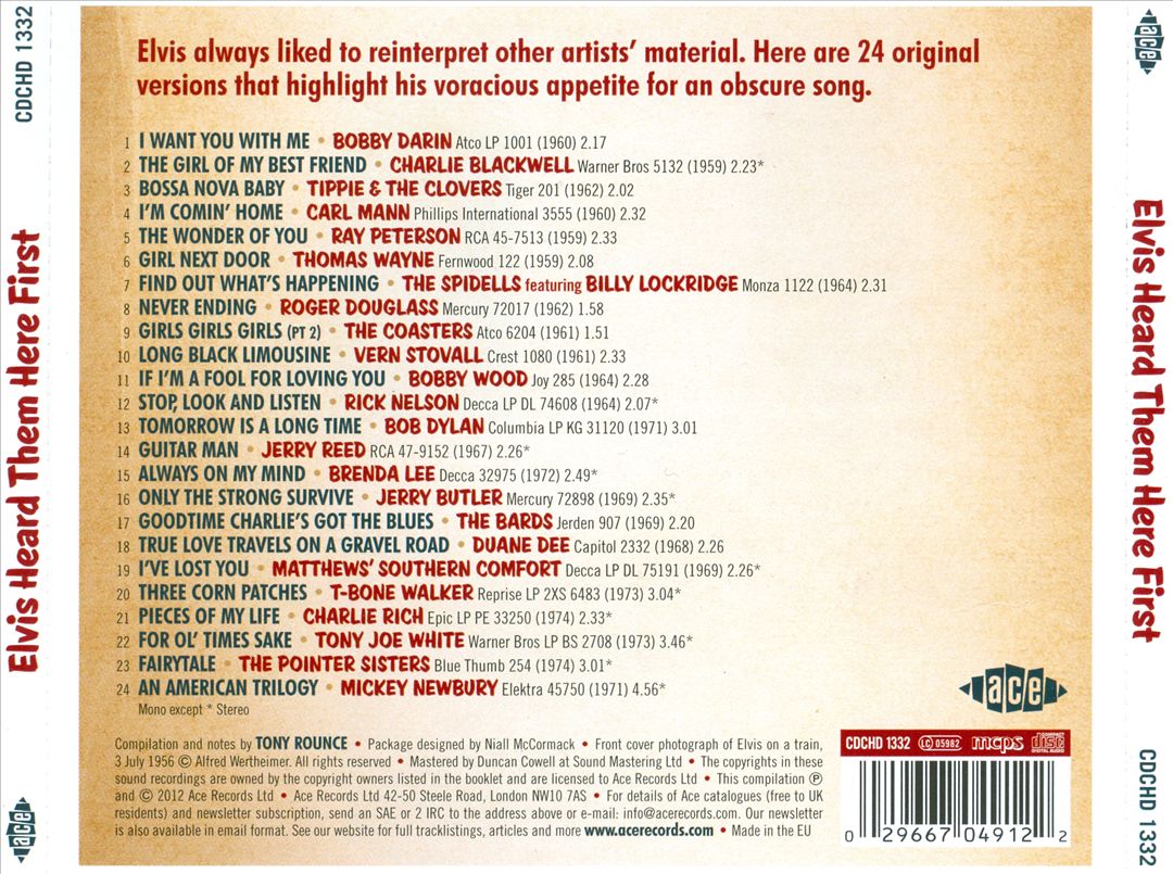 Elvis Heard Them Here First cover art
