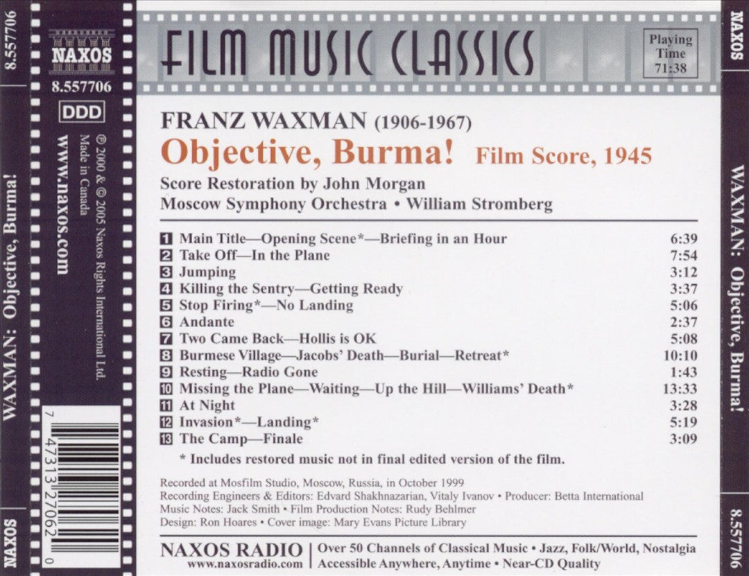 Franz Waxman: Objective Burma! cover art