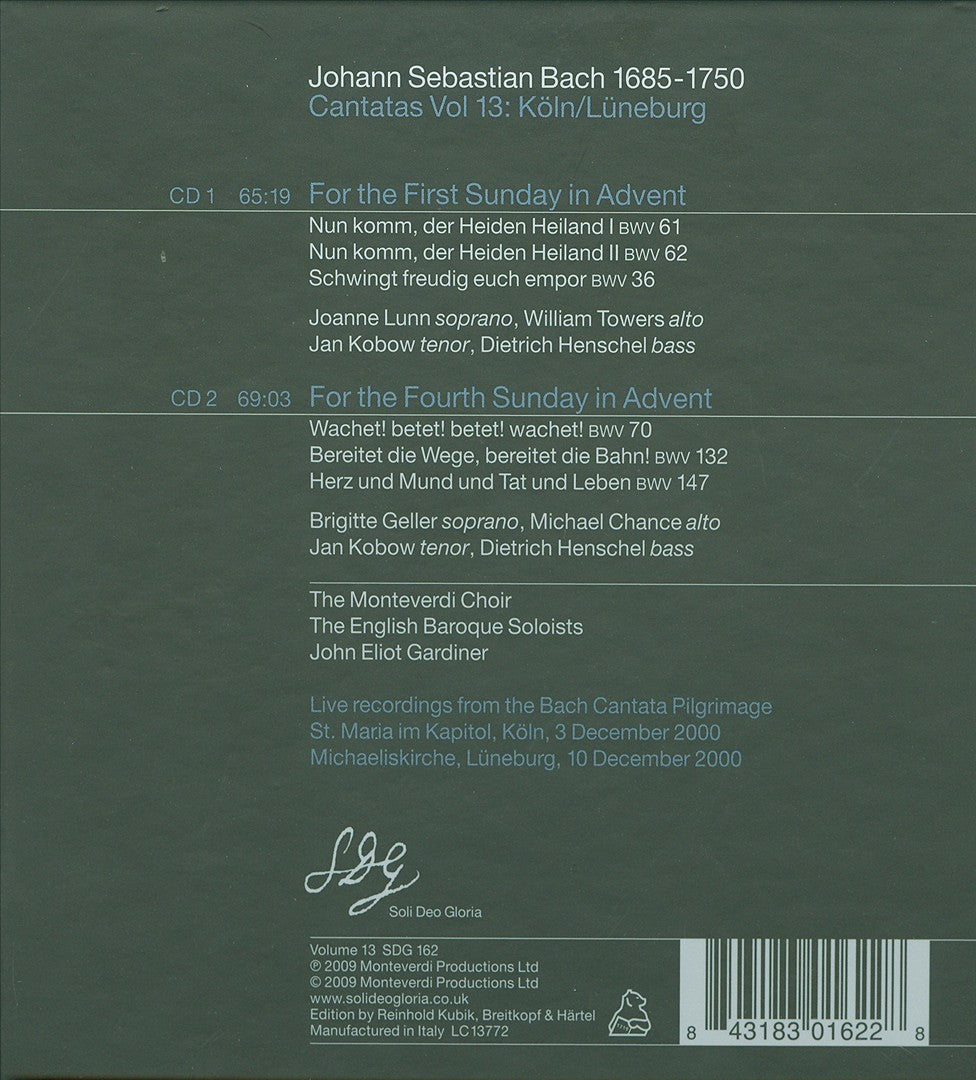 Bach Cantatas, Vol. 13: Köln/Lüneburg cover art