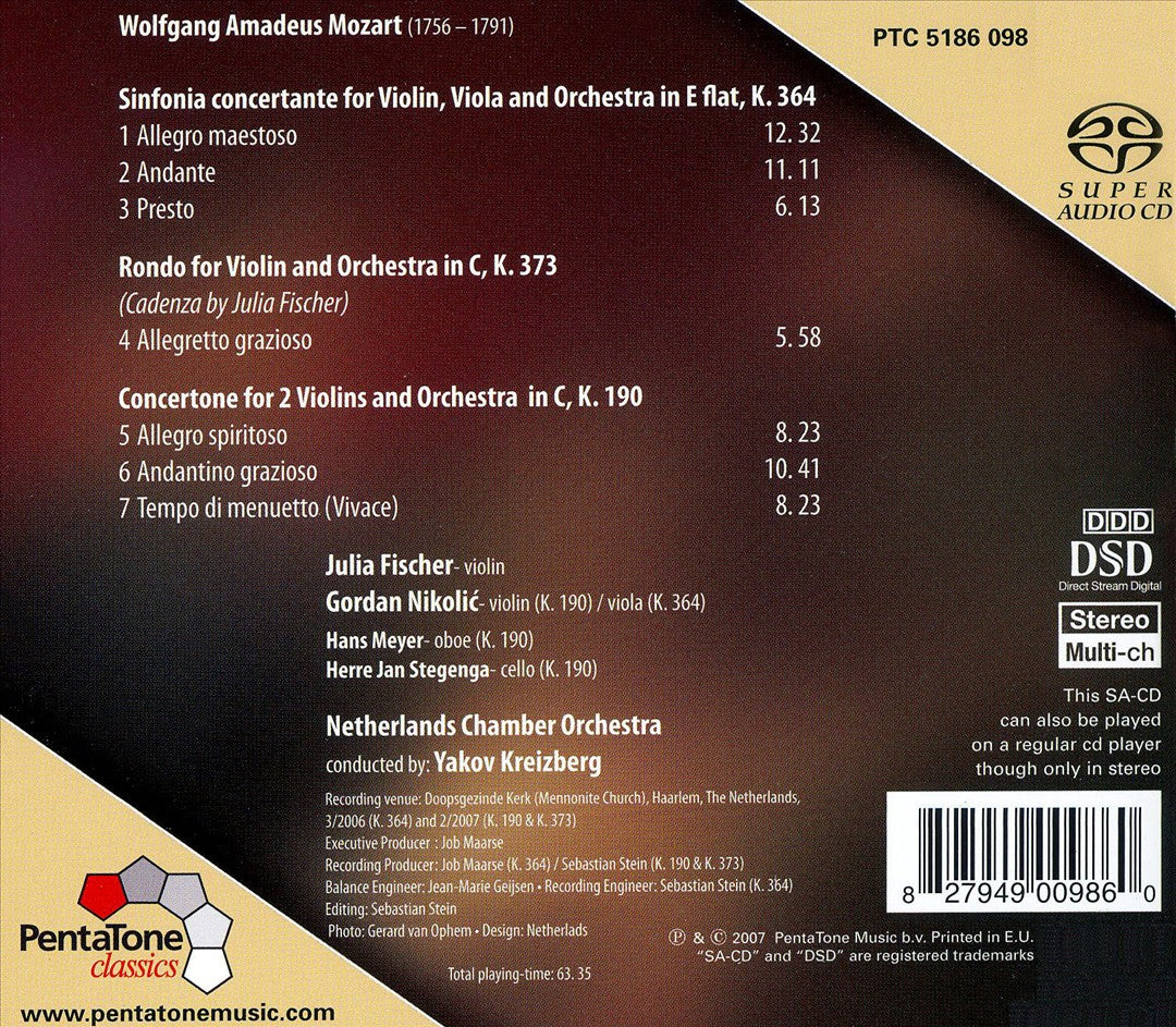 Mozart: Sinfonia Concertante cover art