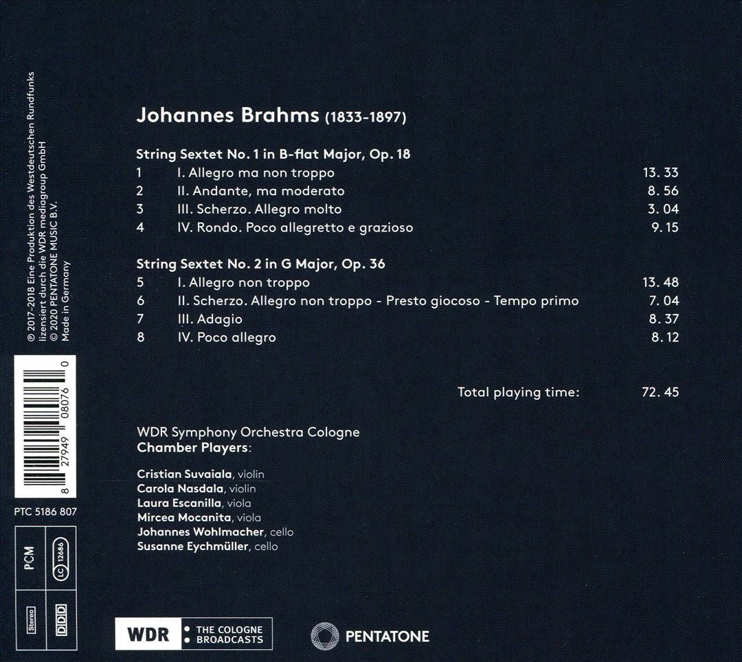 Brahms: String Sextets cover art