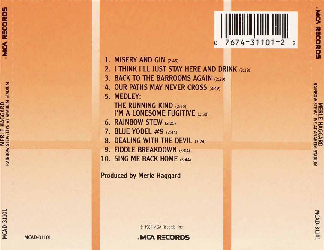 Rainbow Stew: Live at Anaheim Stadium cover art