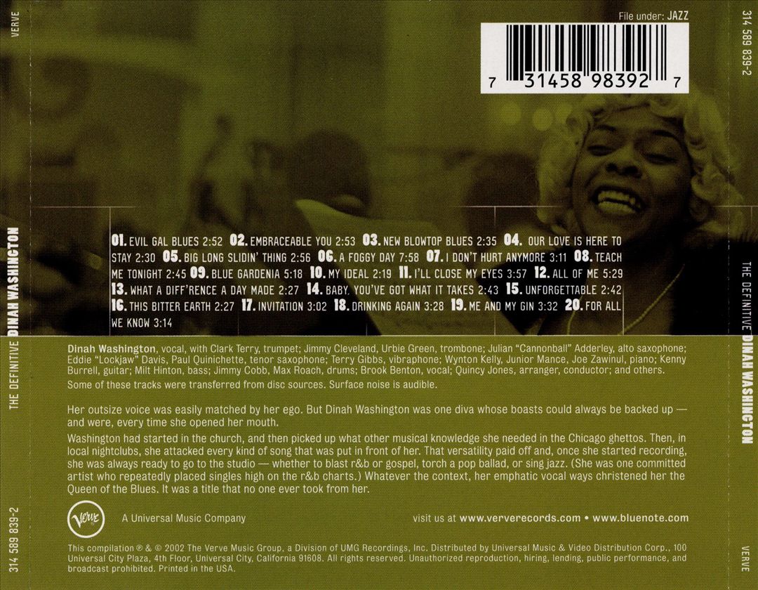 Definitive Dinah Washington cover art
