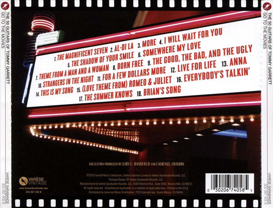50 Guitars of Tommy Garrett Go to the Movies cover art