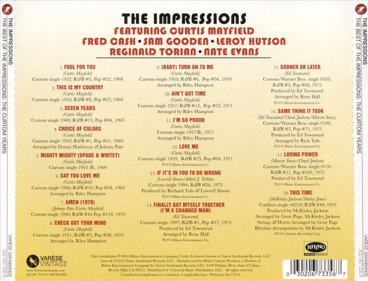 Best of the Impressions: The Curtom Years cover art