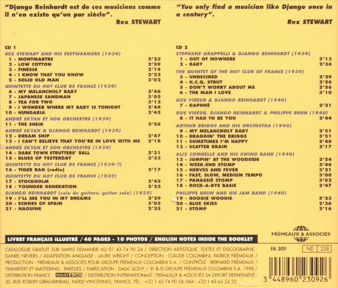 Intégrale Django Reinhardt, Vol. 9: 1939-1940 cover art