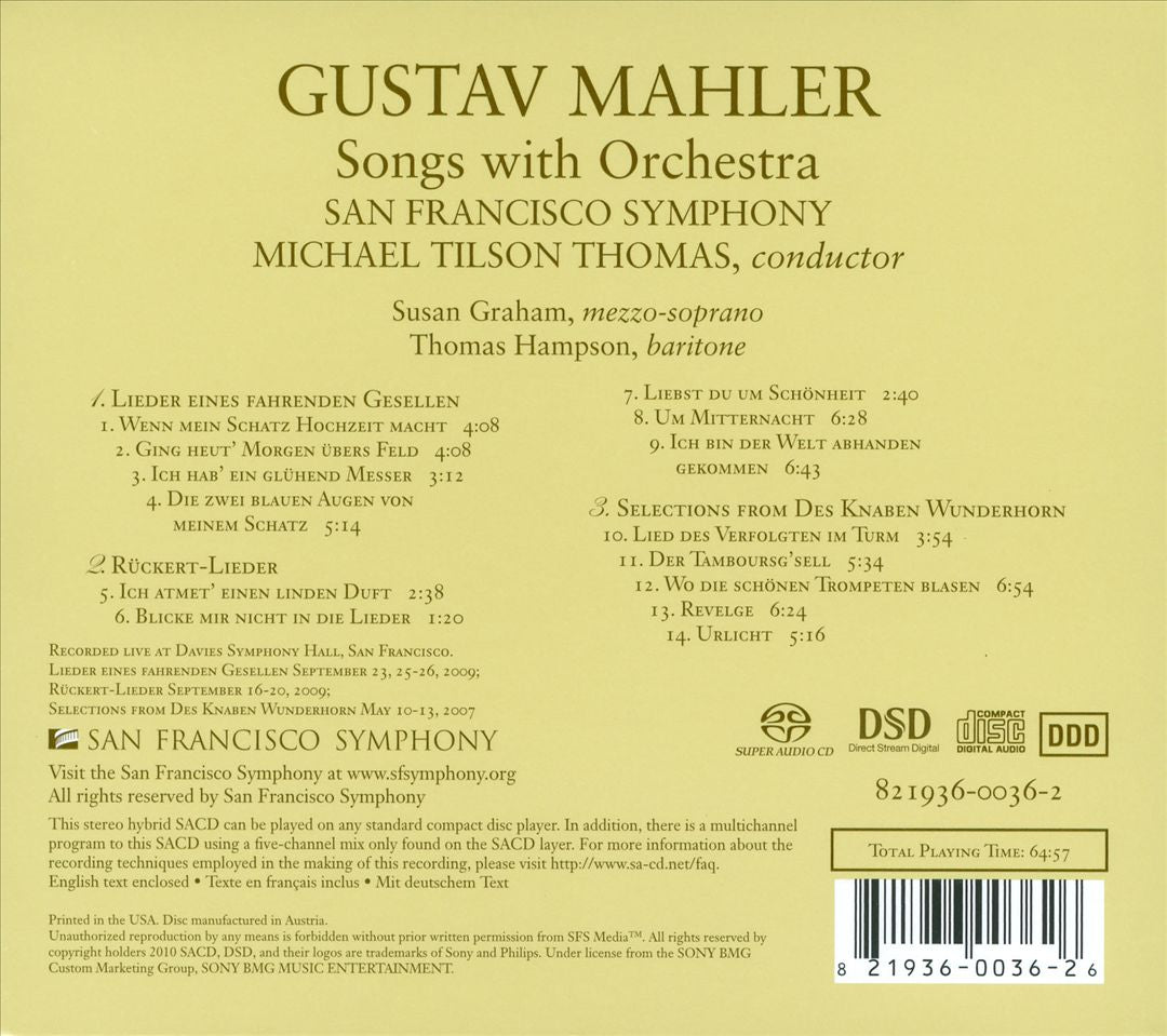 Mahler: Songs with Orchestra cover art