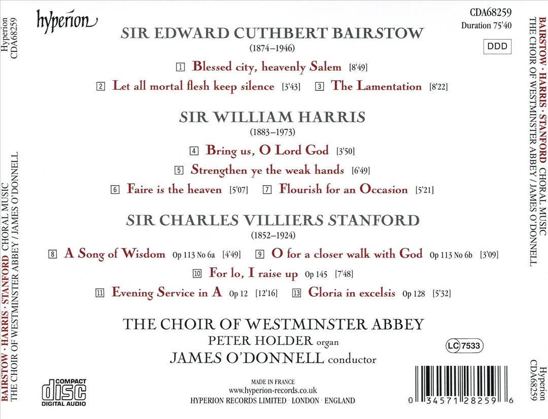 Bairstow, Harris, Stanford: Choral Works cover art