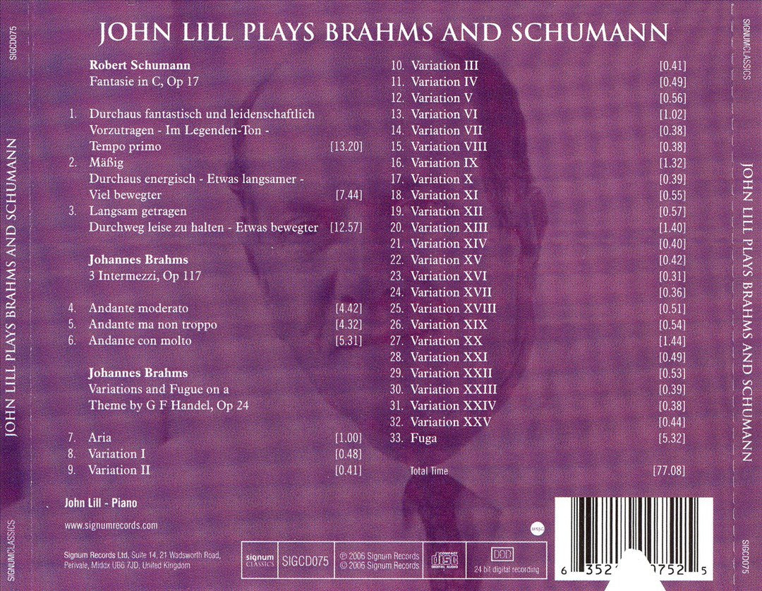 John Lill plays Brahms & Schumann cover art
