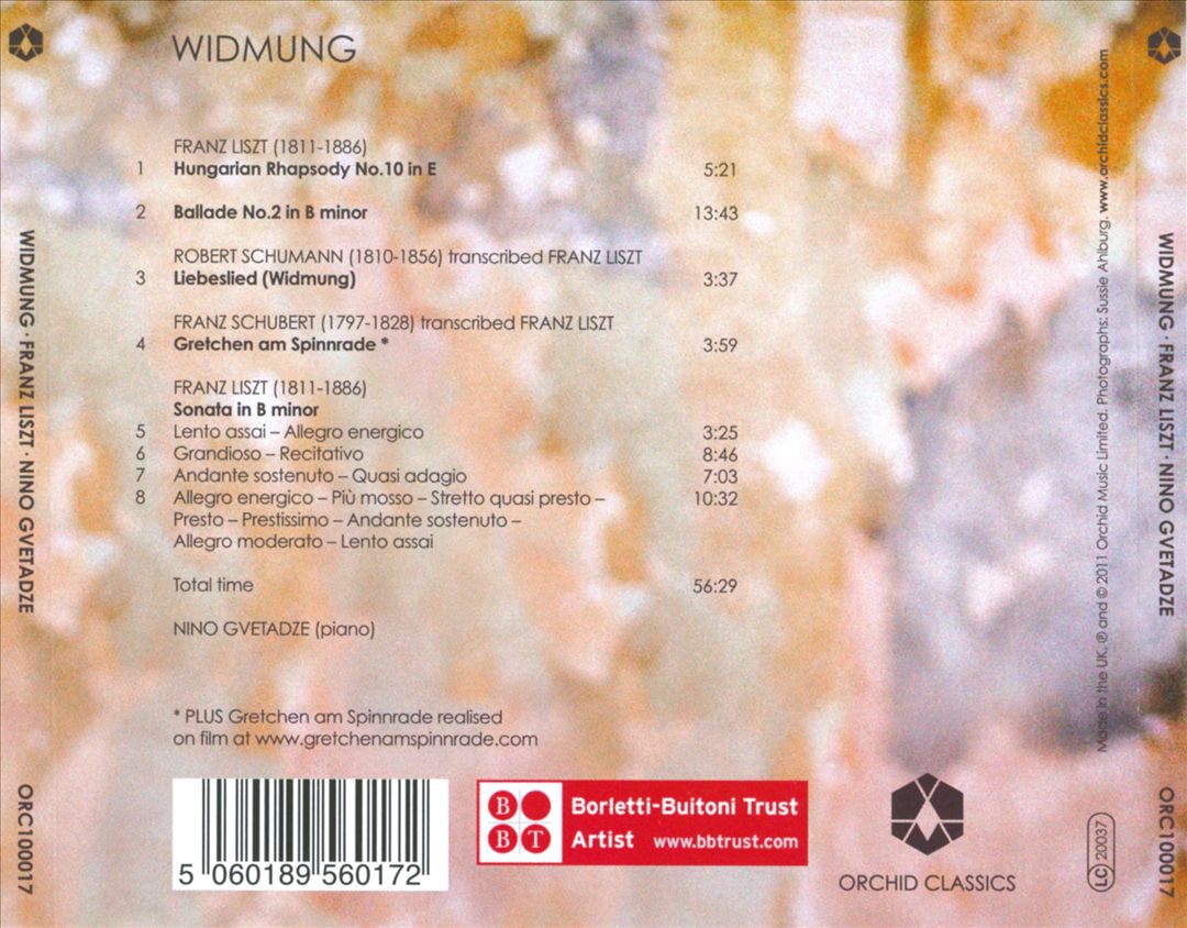 Widmung: Piano Works by Franz Liszt cover art