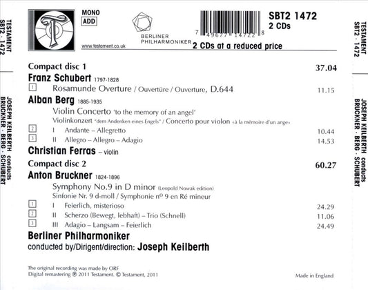 Bruckner: Symphony No. 9; Berg: Violin Concerto cover art