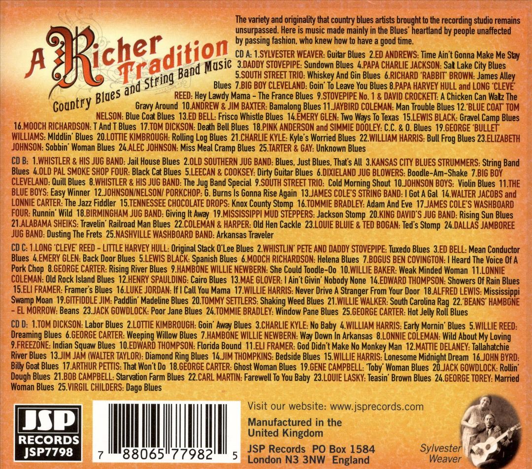 Richer Tradition: Country Blues and String Band Music 1923-1942 cover art