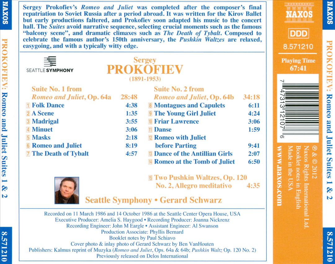 Prokofiev: Romeo & Juliet Suites Nos. 1 & 2 cover art
