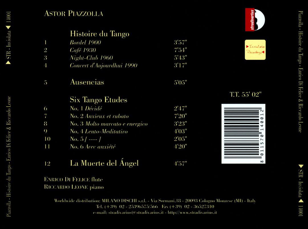 Piazzola: Histoire du Tango; Six Tango Etudes; Ausencias; La Muerte del Ángel cover art