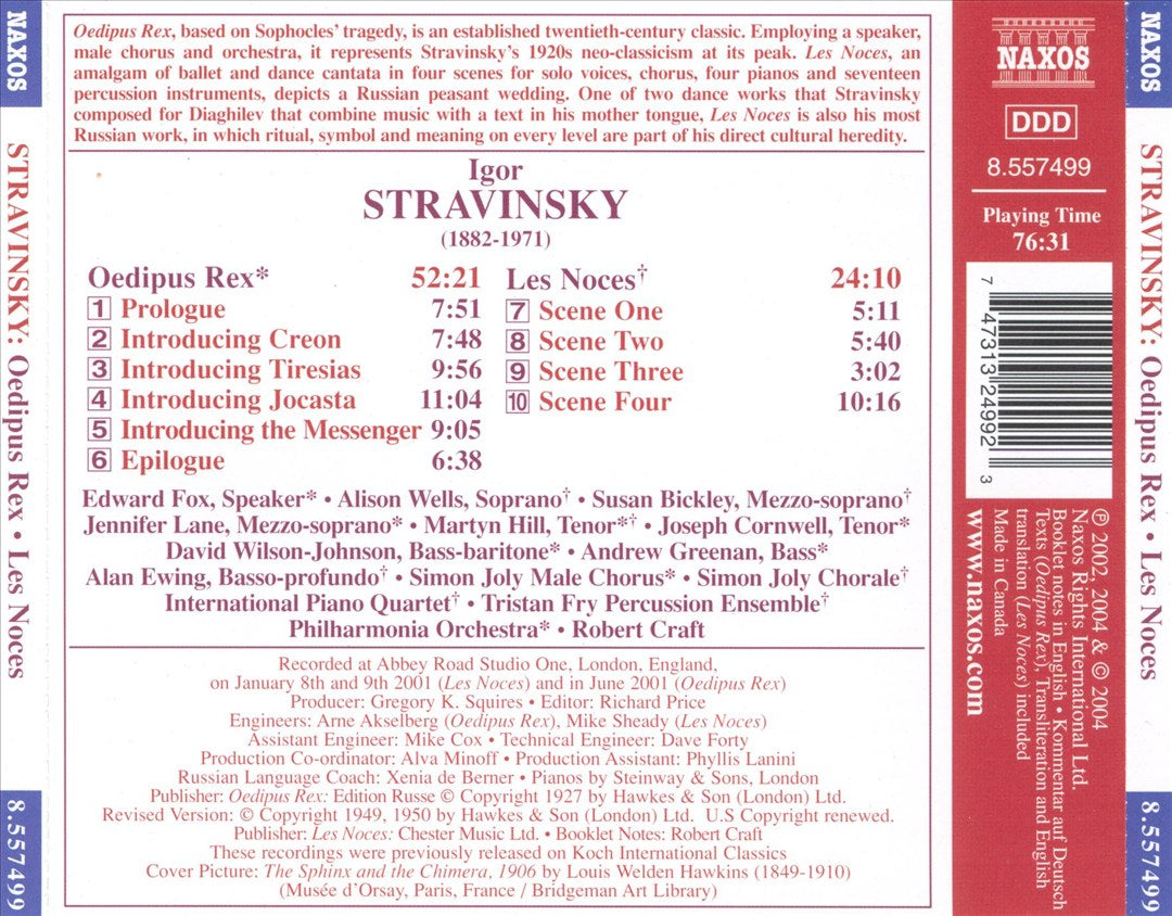 Stravinsky: Oedipus Rex; Les Noces cover art