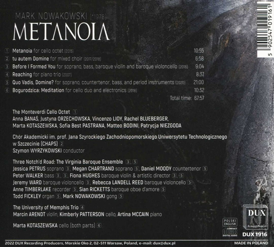 Mark Nowakowski: Metanoia cover art