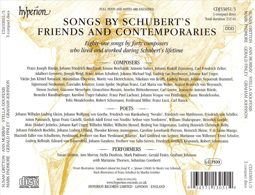 Songs by Schubert's Friends & Contemporaries cover art