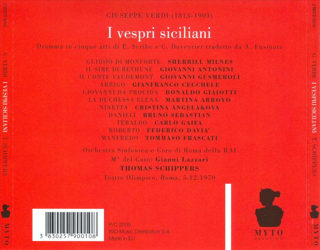 Giusepe Verdi: I vespri siciliani cover art